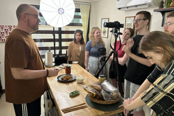 Filming an ad campaign